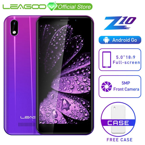 LEAGOO Z10 Android Mobile Phone 5.0" 18:9 Full Screen 1GB RAM 8GB ROM MT6580 Quad Core 2000mAh