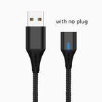 SUNPHG Mobile Phone 3A Magnetic Cable Charger 2m Micro USB Fast Charging Type C Data Cable