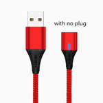 SUNPHG Mobile Phone 3A Magnetic Cable Charger 2m Micro USB Fast Charging Type C Data Cable