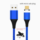 SUNPHG Mobile Phone 3A Magnetic Cable Charger 2m Micro USB Fast Charging Type C Data Cable