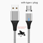 SUNPHG Mobile Phone 3A Magnetic Cable Charger 2m Micro USB Fast Charging Type C Data Cable