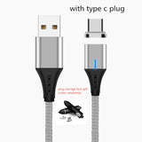 SUNPHG Mobile Phone 3A Magnetic Cable Charger 2m Micro USB Fast Charging Type C Data Cable