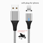 SUNPHG Mobile Phone 3A Magnetic Cable Charger 2m Micro USB Fast Charging Type C Data Cable