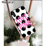 MaiYaCa Pink Love Angel Girl Black TPU Soft Phone Case Cover for iPhone X XS MAX  6 6s 7 7plus 8 8Plus 5