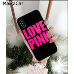 MaiYaCa Pink Love Angel Girl Black TPU Soft Phone Case Cover for iPhone X XS MAX  6 6s 7 7plus 8 8Plus 5