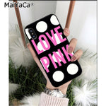 MaiYaCa Pink Love Angel Girl Black TPU Soft Phone Case Cover for iPhone X XS MAX  6 6s 7 7plus 8 8Plus 5