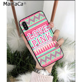 MaiYaCa Pink Love Angel Girl Black TPU Soft Phone Case Cover for iPhone X XS MAX  6 6s 7 7plus 8 8Plus 5