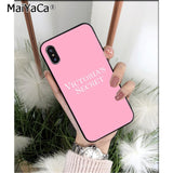 MaiYaCa Pink Love Angel Girl Black TPU Soft Phone Case Cover for iPhone X XS MAX  6 6s 7 7plus 8 8Plus 5