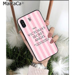 MaiYaCa Pink Love Angel Girl Black TPU Soft Phone Case Cover for iPhone X XS MAX  6 6s 7 7plus 8 8Plus 5