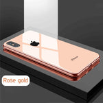 Tempered Glass PC panel soft edge Phone Case For iPhone 6s 7 8 Plus X XR XS Max Cover Luxury TPU Hard Case