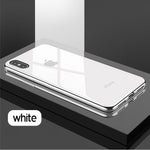 Tempered Glass PC panel soft edge Phone Case For iPhone 6s 7 8 Plus X XR XS Max Cover Luxury TPU Hard Case