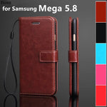 Mega 5.8 card holder cover case for samsung galaxy mega 5.8 i9152 i9150 P709 leather phone case