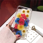 Qianliyao Dried Real Flower Handmade Clear Pressed Phone Case For iPhone 6 6S 7 8 Plus X XS Max XR