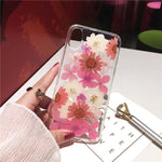 Qianliyao Dried Real Flower Handmade Clear Pressed Phone Case For iPhone 6 6S 7 8 Plus X XS Max XR